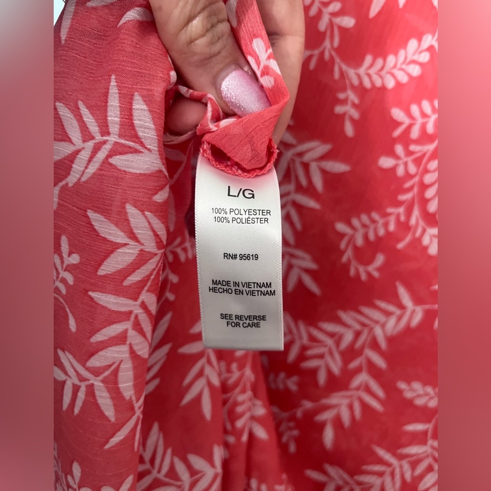 Cristina B Pink Leaf Print Blouse - Picture 7 of 7